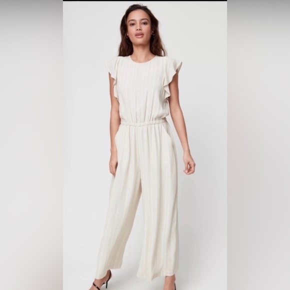 Aritzia Wilfred Fleurette Ruffled Wide Leg Jumpsuit - Picture 2 of 6